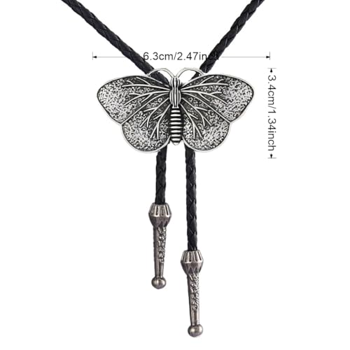 Image of Joxevyia Bolo Tie for Men Vintage Cow Skull Leather Rope Western Cowboy Necktie Vintage Bola Tie Gift for Him