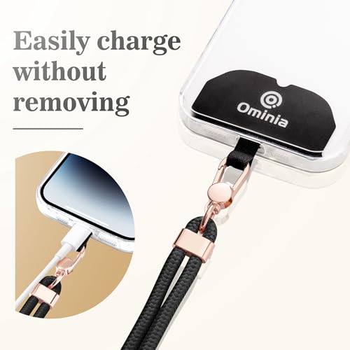 Image of Universal Phone Lanyard Strap: Adjustable Cell Phone Lanyard Crossbody with Phone Wrist Strap & Phone Tethers, Black, Adjustable