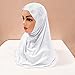 Ylucky Girls Muslim Hijab Floral Lace Head Scarf Kids Islamic Arab Scarf Shawls Head Wrap with Flowers (white (with rhinestone))