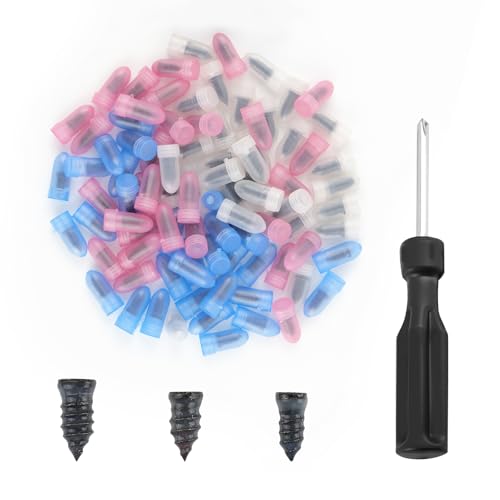 Image of Pack of 90 Tire Repair Kit with Plugs,Self-Service Tire Repair Plugs with Screwdriver for Tire Puncture Repair,3 Size Screw in Tire Plugs Flat Tire Repair Kit for Most Cars (3 Size 90PCS)