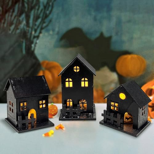 Halloween Deko Innen, Schwarzes Haus Miniatur, Halloween Tischdeko...