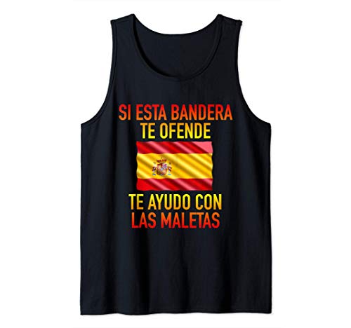 Si esta bandera te ofende te ayudo con las maletas España Camiseta sin Mangas