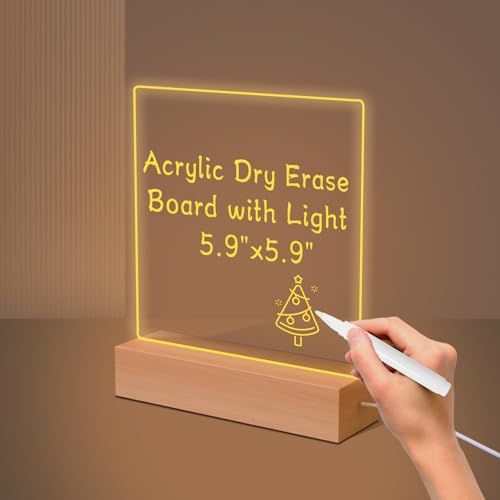 Gifts for Women Men Girls-Personalized DIY Night Light Message Board with Erasable...