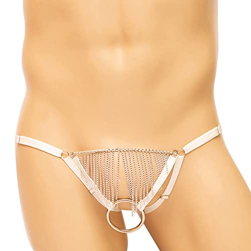 Sexy Lingerie for Men Role Play New Mens Chain Taste Underwear Ring Hollow Net Chain Cover Mens Sexy Thong2