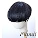 Flandi Short Human Hair Wigs Pixie Cut Wigs Straight Hair Wigs with Neat Bangs (Longer Sides and Back) Human Hair Wigs for Women (Pixie Neat Bangs)