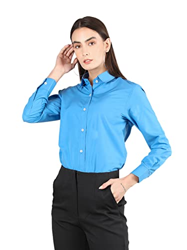 Image of CHKOKKO Women Solid Polycotton Regular Formal Shirt