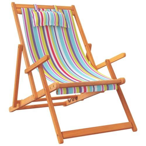 Chaises longues en bois d'eucalyptus robuste et toile polyester de qualité supérieure