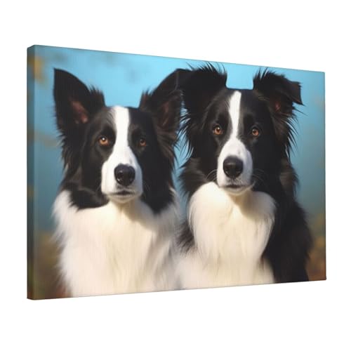 Poster border collie toile decoration murale salon chambre et bureau 30x45