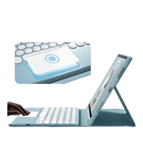 Funda con teclado para iPad Pro 11 rosa universal y teclas redondas 4