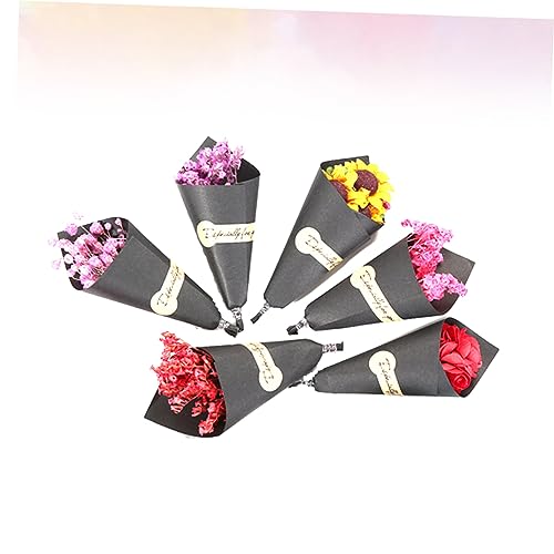 Ramo de flores secas para fiesta, 6 piezas miniatura 5