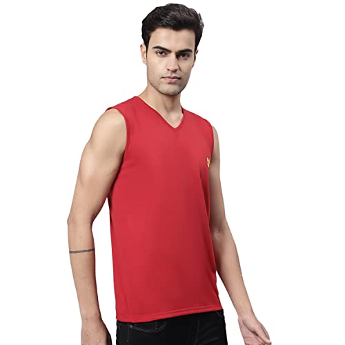 Image of Mack Jonney Regular Fit Cotton Solid Gym Vest for Men-V SL ANTHRA 01-P