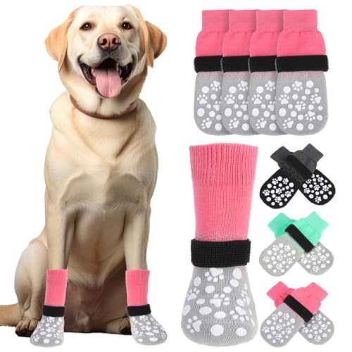 BINGPET 4Pcs Dog Socks to Prevent Licking Paws Double Sides Grips...