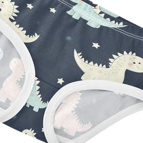 Wusikd Cute Dinosaurs Girls' Underwear Cotton Color Girls Briefs Soft Toddler Underwear 2T4