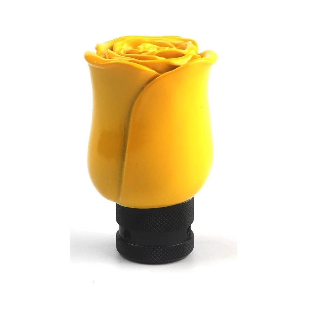 HYASDBWE Universal Flower Appearance Modified Car Shift Knob Sports Shift Lever Head for Manual Auto Parts Gear Shifter Parts(Yellow)