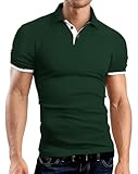 KUYIGO Men's Short Sleeve Polo Shirt Summer Classic Fit Tennis Golf St Patrick's Day Shirts Medium Hunter Green