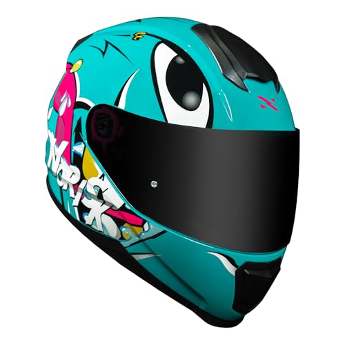 Capacete Feminino Norisk Razor Mad Azul Moto Fechado (56)