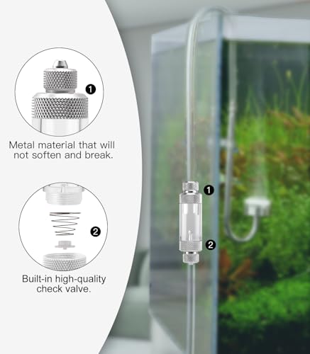 Image of Aquarium CO2 Bubble Counter with Built-in Check Valve for CO2 Generator Regulator, Double-Head