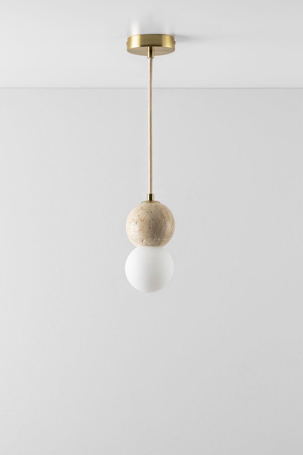 SKLUM Plafonnier Boule de Cristal en travertin Davise