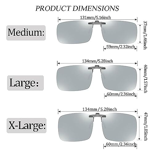 Image of Polarized Clip-on Sunglasses Anti Glare UV400 Non-flip Clip-on Sunglasses over Prescription Glasses for Men Women