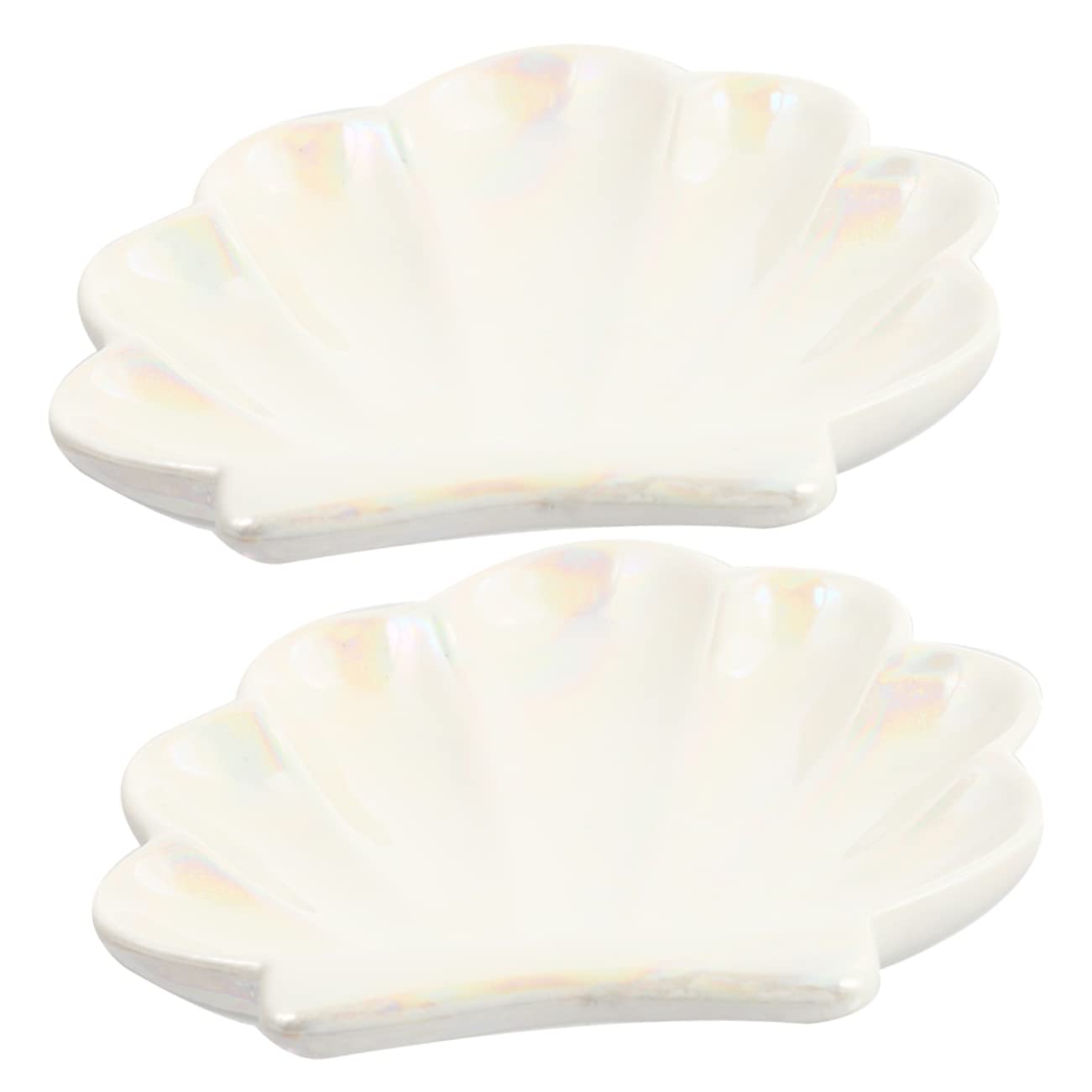 2 szt. Talerz z biżuterią z muszli Talerz z biżuterią Talerz z biżuterią ceramiczną Talerz z motywem oceanicznym Talerz z muszli Uchwyt pierścieniowy Naczynia na ozdoby Talerz na ozdoby Damskie prezen