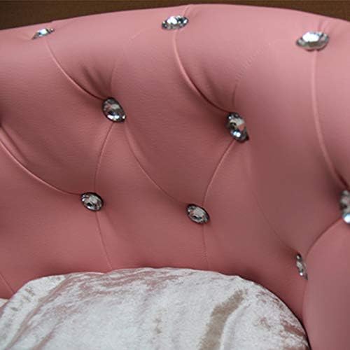 review Garden Pets Dog Bed Princess Tactic VIP Bichon Diamond Puppy Kennels Bed Washable Leather Summer Pet Sofa Luxury Pink