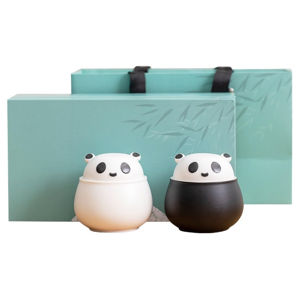 HLTYGWX Teedose, kreativer Panda, Vorratsdose für Massentee, Keramik, versiegeltes Glas, Küche, Snackdose, Bonbondose, Haushalt, grünes und schwarzes Teeglas, Teedose