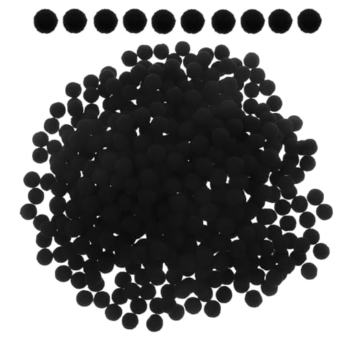 FRCOLOR Pompons Doux Noirs 10 Mm, 500 Pièces, Boules Pompons Élastiques pour Loisirs Créatifs, Décoration Diy, Projets Artistiques et Ornements Festifs