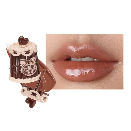 Flower Knows The Sweetie Bear Coating Lip Jelly,Soft Moisturizing Tinted Lip Gloss with Botanicals,Lightweight Non-Sticky Red Lips Plumper,Cruelty-Free,0.18 oz(JE08 Croissant)