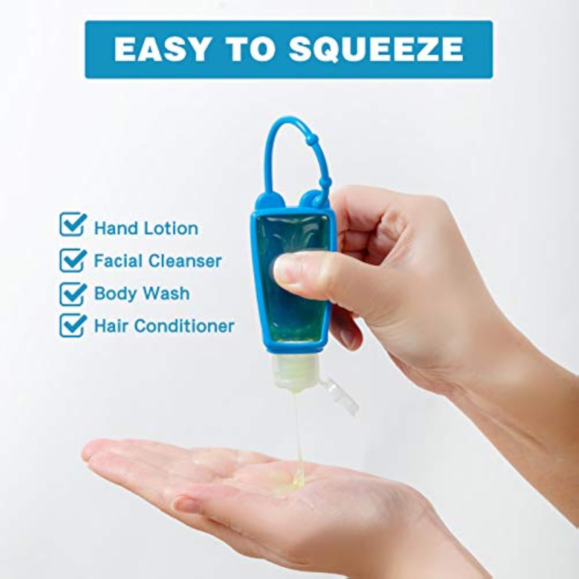 Travel Bottles 5-Pack Squeezable Containers with Keychain