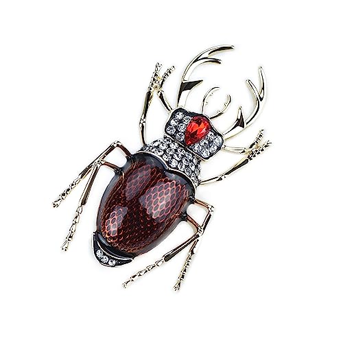 Image of Vintage Rhinestones Crystal Beetle Bug Ename Insect Scarab Brooch Pin Lapel Pin Accessories for Men Women