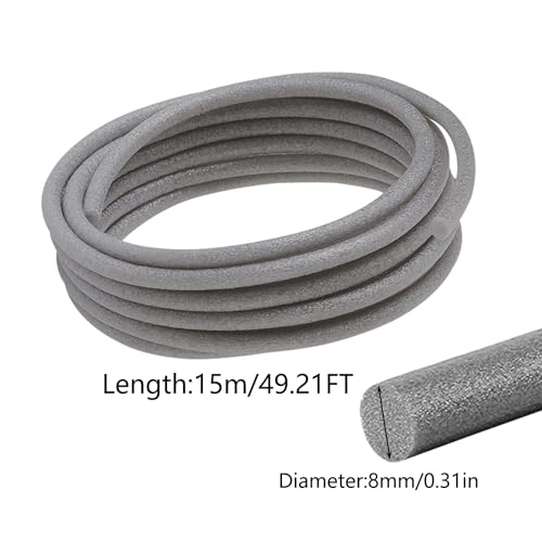 Pe+Rundschnur Fugenfüllprofil 8mm x 15M Hinterfüllschnur Schaumstoff rund Füllschnur für Spalt und Fuge Beton Füllung (Ø8mm)