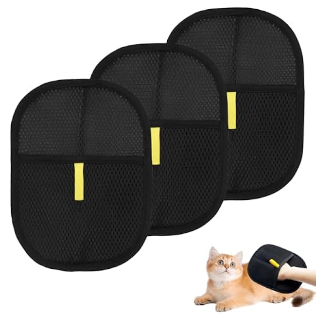 Pet Hair Remover Glove,Electrostatic Pet Hair Removal Gloves for Couch,Cat Grooming Gloves,Reusable Cat and Dog Hair Remover for Sofas,Furniture,Carpets,and Curtains (3 PCS)-uc7XEnVK