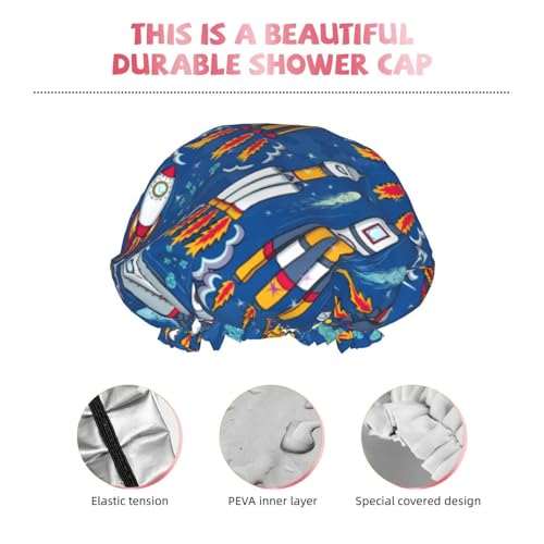 Bonnet de douche réutilisable pour préserver le brushing motif planètes - 6