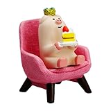 RAQWI Cute Mini Pig Eating Cake Resin Figurine Apply to for Office, Home Decoration Perfect for Pig Lovers - Pink Sofa