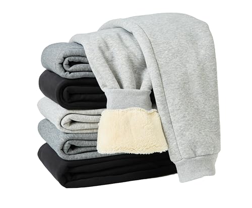 IRELIA Winter Kids Boys Fleece Lined Solid Thick Warm Pants