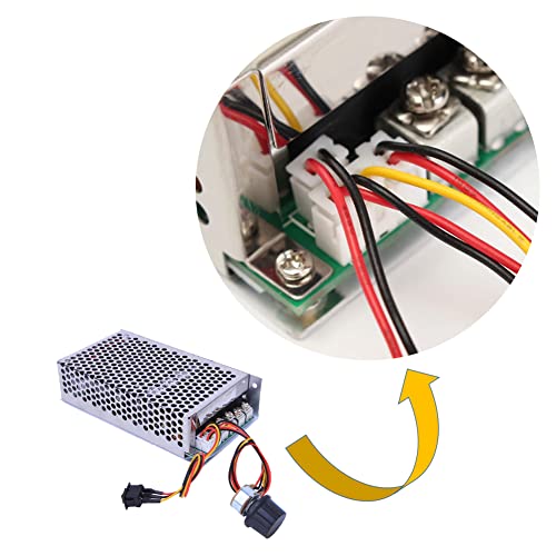 Akozon Régulateur de Vitesse de Moteur à Courant Continu, 10-50V 100A 5000W Contrôleur de Vitesse de Moteur Réversible avec Forward Brake Reverse Switch