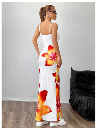 Image of Verdusa Women's Floral Sun Maxi Bodycon Dresse Summer Starfish Dress White
