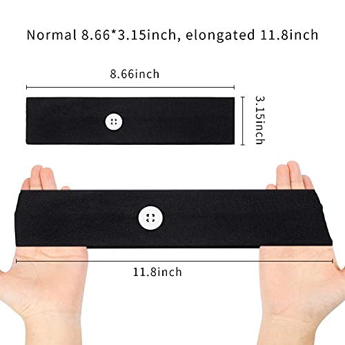 Canipha Headbands With Buttons For Face Mask,Wide Nurse Headbands For Women Men Doctors And Ears Protection,Non Slip Hair Band Elastic Sweat Band For Workout Sports Running Yoga(5 Pcs) #TOP6