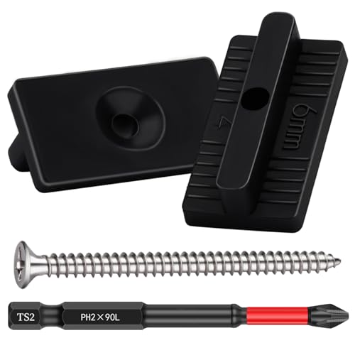 Wpc Dielen Clips 100stk WPC/BPC Dielen Befestigung 6mm Versteckte Befestigung Abstandshalter Clip mit Edelstahlschrauben Bit für die Verschraubung von Dielen (100)