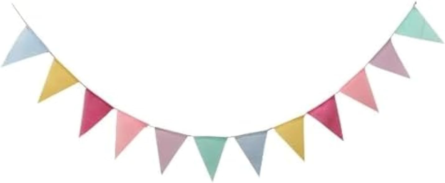 Pennant Banner Flags, Burlap Cotton Colorful Triangle Flag, Triangle Bunting Flag Banners for Party, Birthdays, Festivals, Christmas Strap Hanging Decorations, 24 pcs