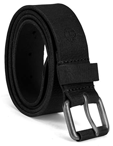 Timberland Men's 40Mm Milled Pull Up Leather Belt, Black, 38