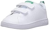 adidas NEO Boys' VS Advantage Clean Cmf Inf Sneaker, White/White/Green, 9 M US Toddler