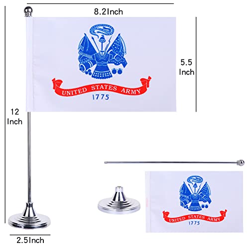 Fwiw American Usa 1775 Army Flag Army Table Flag,Small Mini Military Office Desk Flags With Stand Base,Us Army Party Festival Events Home Office Decorations(2Pack) #TOP1