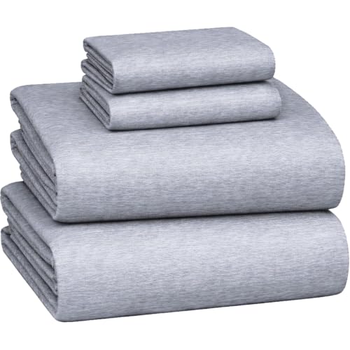 Image of Briarwood Home Heather Flannel Sheet Set, 100% Organic Cotton, Six-Fold Brushed, Super Soft, Warm, Deep Pocket Turkish Bedding with NanoTech Infuse for Enhanced Durability (Cloud Grey, King)