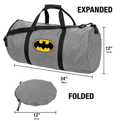 Batman Classic Bat Shield Logo Lightweight Duffel Bag for Sports and Gym Packable for Travel3
