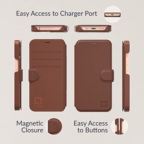Lupa Wallet Case For Iphone 8, Durable And Slim, Lightweight, Magnetic Closure, Faux Leather, Light Brown #TOP3