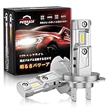 【新車検対応品】Perrace h7ledヘッドライト 爆光 キャンセラー内蔵 led h7 ヘッドライト プロジェクター 小型 無極性 12V車対応 ファンレス ホワイト h7 led バイク 6500k 2個入り