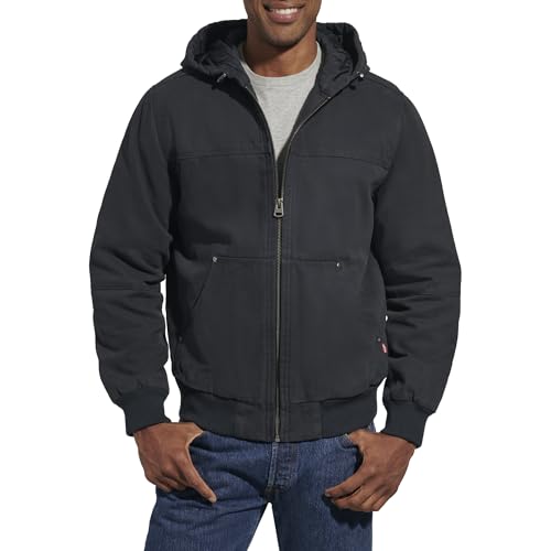 Image of Levi's Men's Workwear Cotton Canvas Hooded Bomber Jacket
