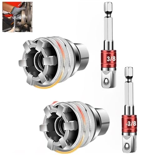 ZPECIAL Multifunktions-Universal-Steckschlüsselwerkzeug - Universelles Wartungswerkzeug, verstellbare Steckschlüsselhülse, for metrisches 3/8-Zoll-Profi-Reparaturwerkzeug(2pcs)