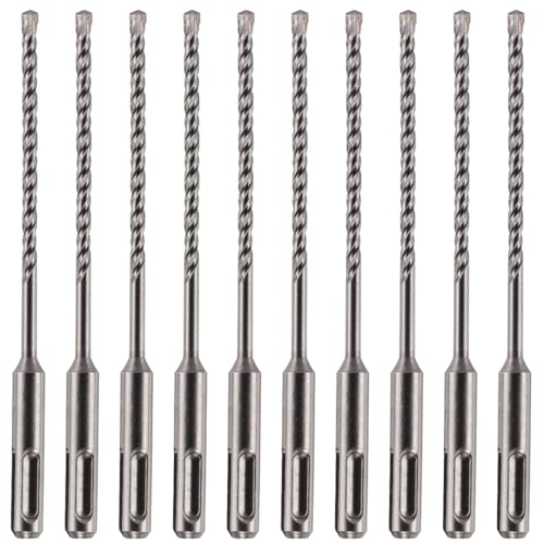 10 Pack Of - 4mm x 160mm Long SDS Plus Hammer Drill Bits, Professional Tungsten Carbide Tipped Masonry Drill Bit For Brick, Concrete, Stone, Granite. 4mm SDS Drill Bit